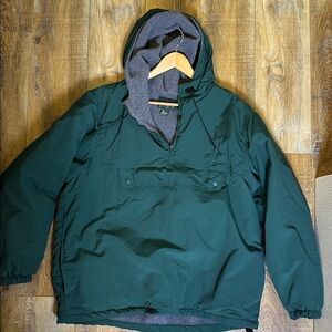 Evergreen J. Crew Quarter Zip Jacket fleece lined pullover Men’s Size Large